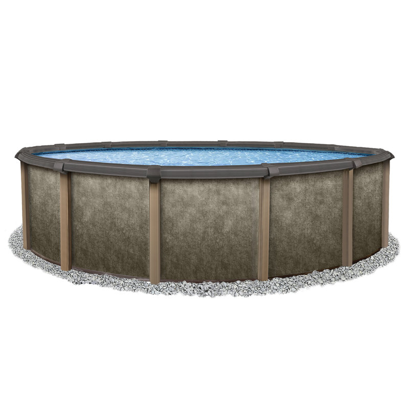 Blue Wave Products Riviera 8-in Top Rail Metal Wall Swimming Pool